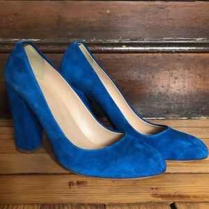 J. Crew Olive Suede Pumps in Aqua